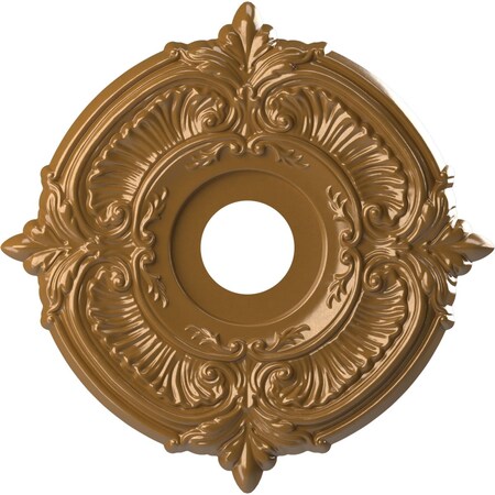 Ekena Millwork Attica PVC Medallion (Canopies up to 5 5/8"), 16"OD x 3 1/2"ID x 1"P, Metallic Vintage Gold CMP16ATDVG